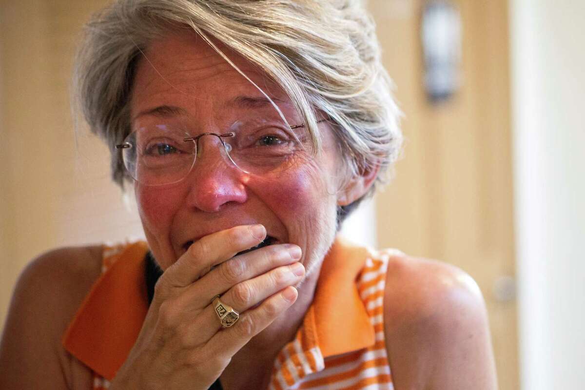 Ann Pinchak reacts after hearing the U.S. Supreme Court decision to legalize same-sex marriage on Friday, June 26, 2015, in Center. in a 5-4 decision, the Supreme Court legalized same-sex marriage nationwide, striking down the remaining bans in Texas and a dozen other states.