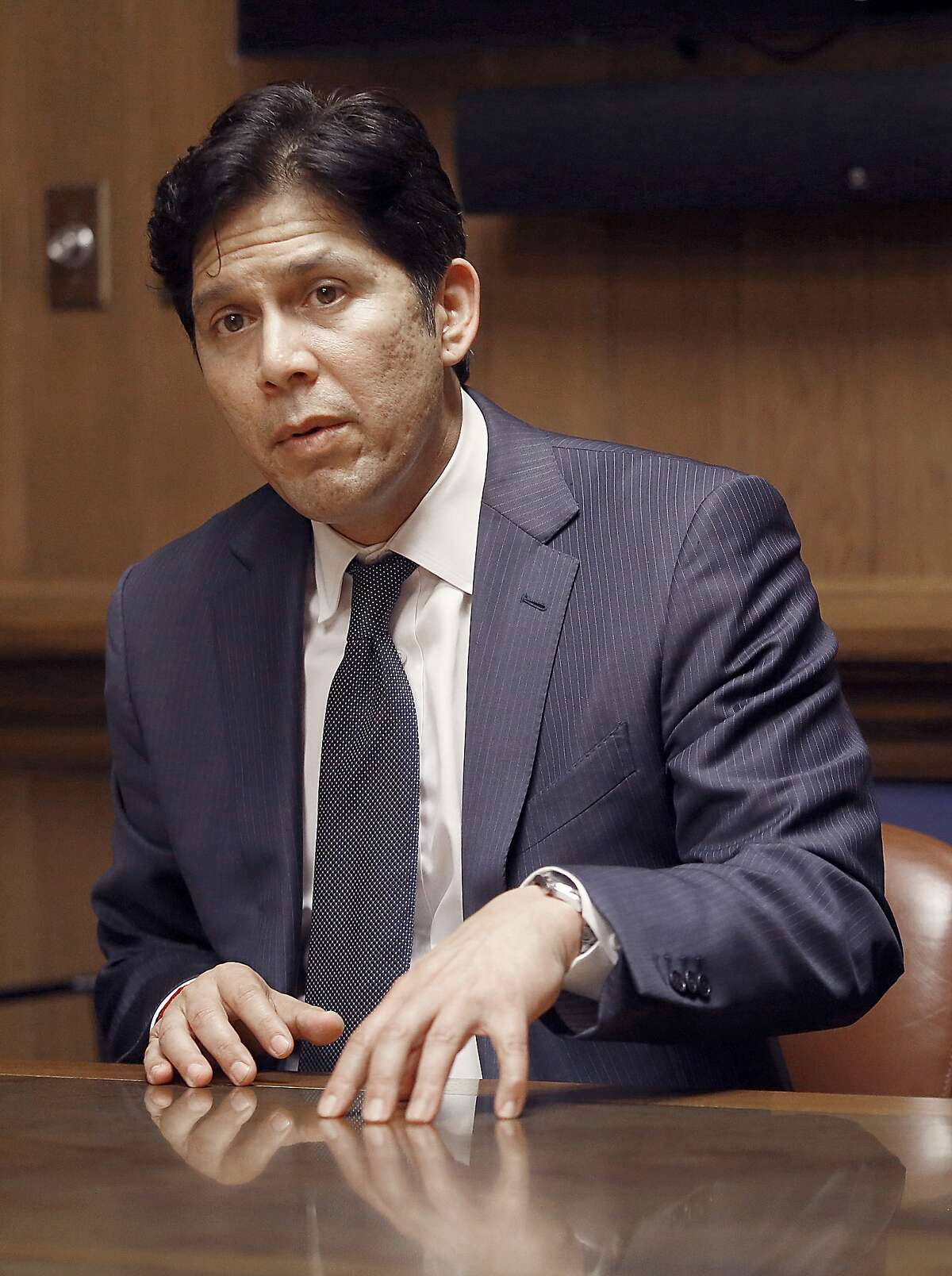 Senate President pro Tempore Kevin de León visits the Chronicle in San Francisco, Calif., on Friday, June 26, 2015