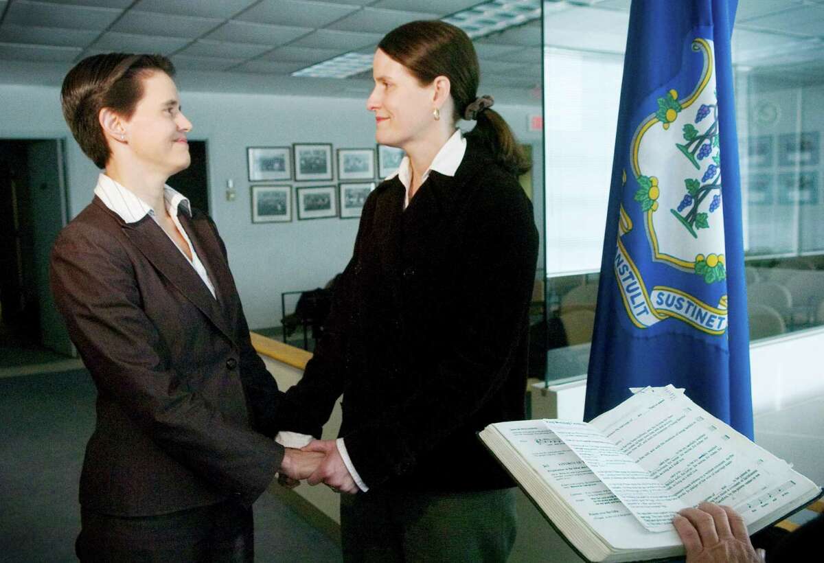 Deborah Smith and Laura Denardis were legally married by a Justice of the Peace at the Stamford Government Center in 2008, when same-sex marriage was legalized in Connecticut.