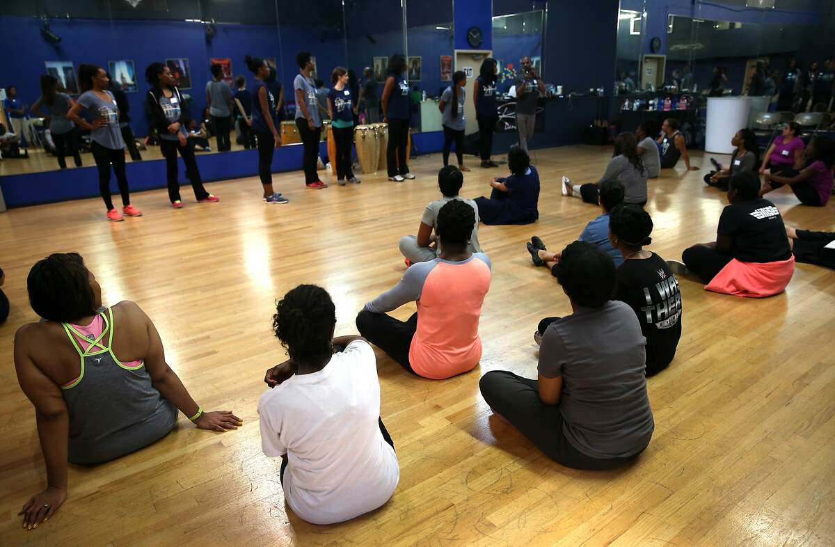 Participants attend a class held by Ross Dance, a faith-based dance company, hosting the Praise dance convention and workshop in Oakland, Calif. on Saturday, June 27, 2015.