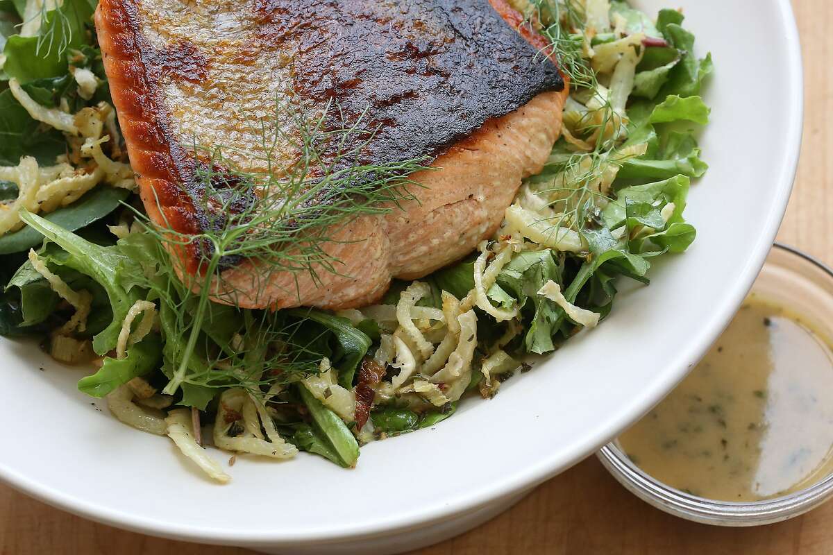 Crispy salmon with thyme butter and roasted fennel salad styled by Tara Duggan in San Francisco, Calif., on Wednesday, July 1, 2015.