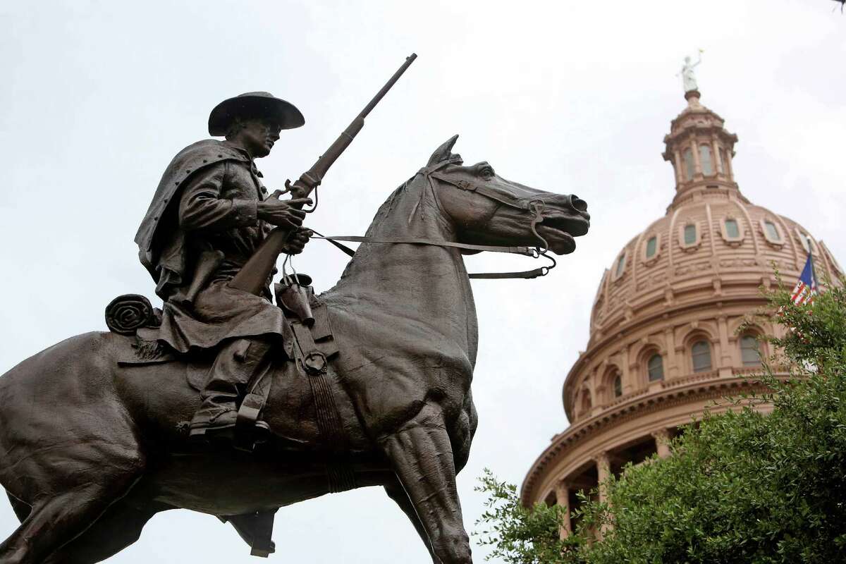 A monument to the 8th Texas Cavalry, popularly known as Terry's Texas Rangers, is among a dozen Confederate memorials on Capitol grounds.