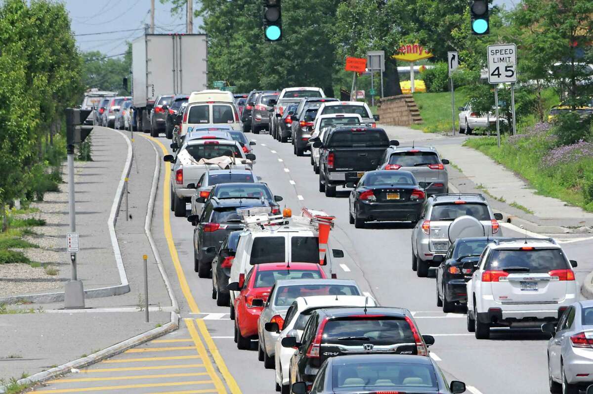 Traffic is heavy leading up to the new Sonic restaurant westbound on Rt. 7 Troy Schenectady Rd. on Wednesday, July 1, 2015 in Latham, N.Y. (Lori Van Buren / Times Union)