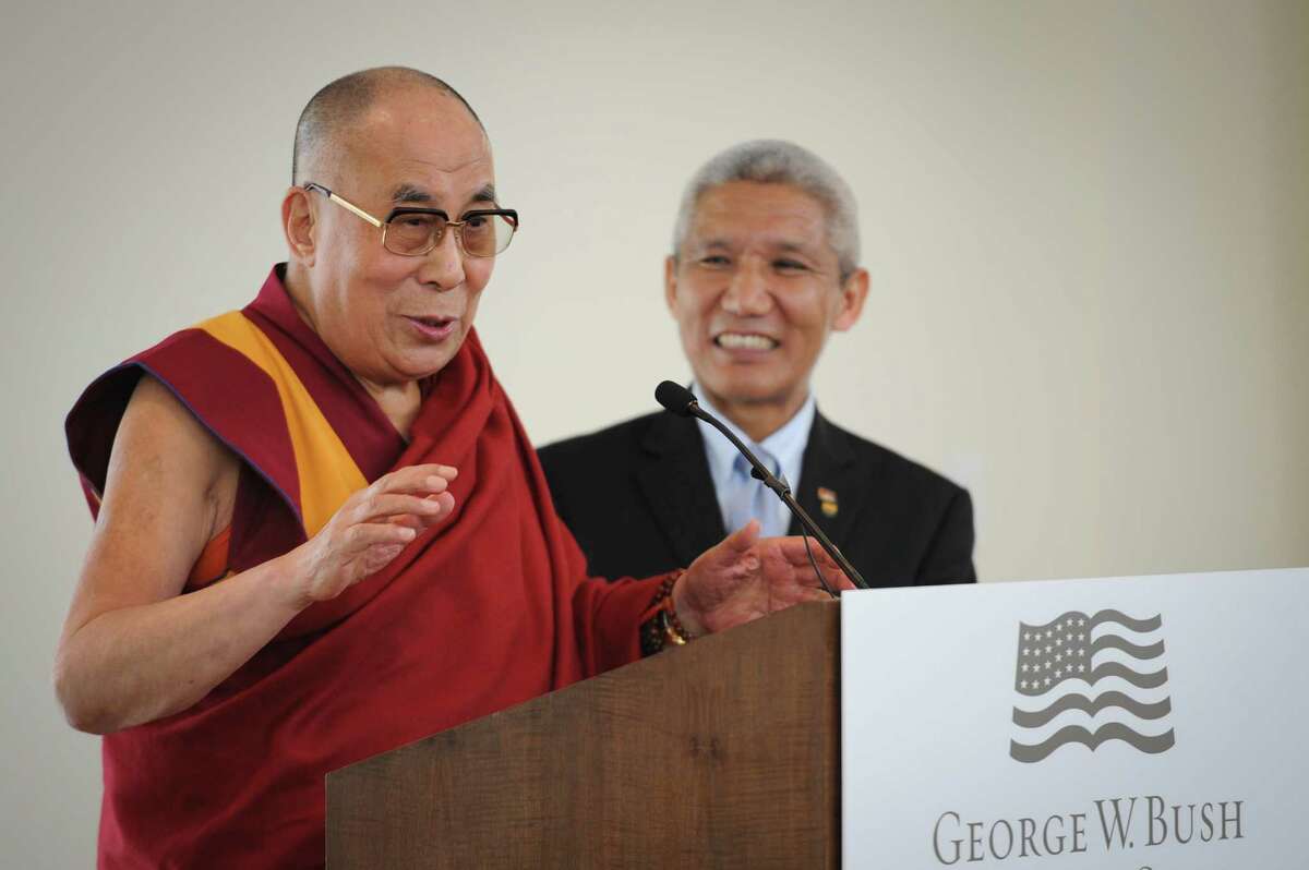 His Holiness the 14th Dalai Lama visits Dallas for a moderated conversation at Southern Methodist University and a stop at the George W. Bush Presidential Center on campus, July 1, 2015.