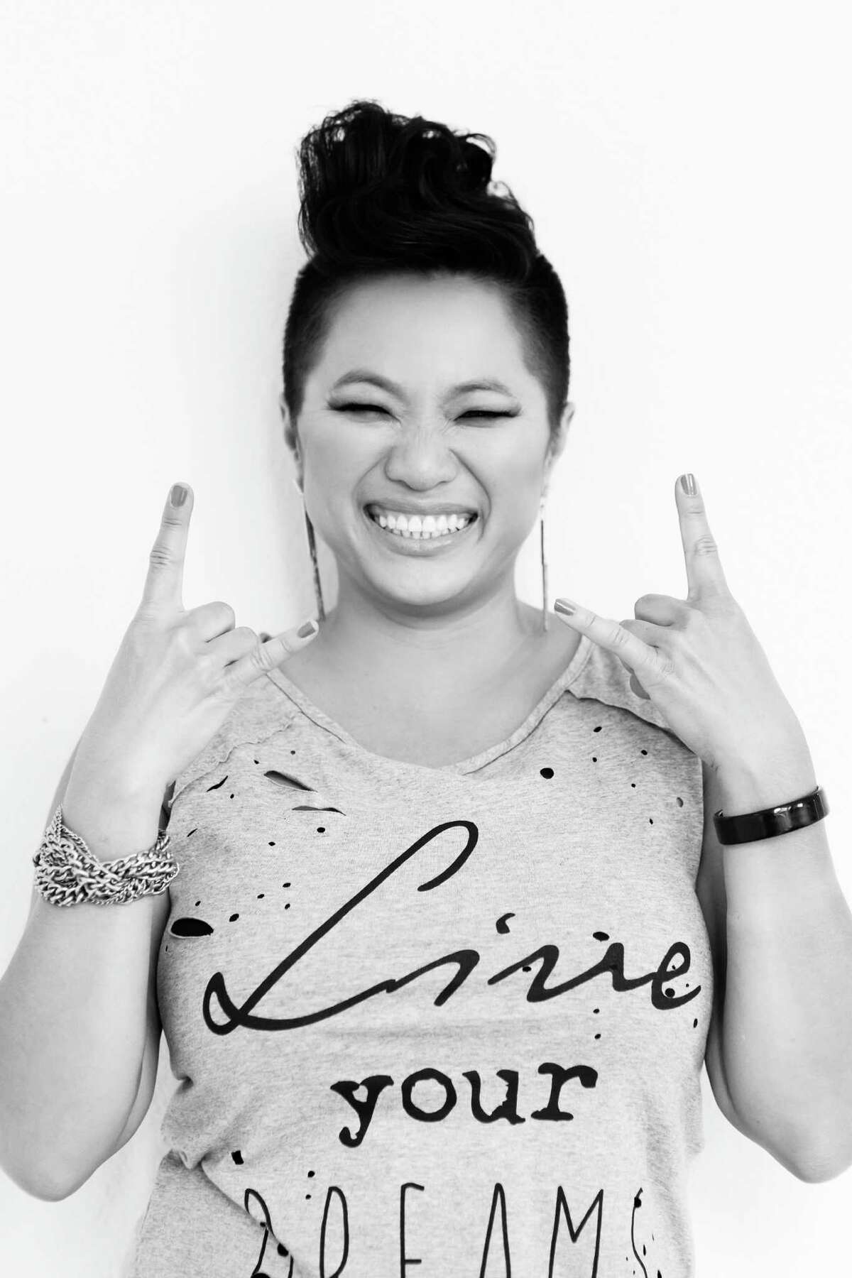 STYLE PROFILE: Sydney Dao, owner of Squid Inc. PR and sister to Project Runway winner and Houston fashion designer Chloe Dao. Her "Live Your Dreams" Tshirt is from Nordstrom. Hair by Christine Thai and makeup by Aubrie Layne.