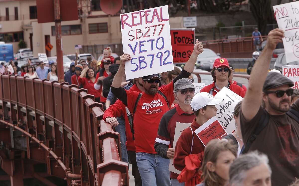 Protesters Rally Against Vaccine Law Sb277