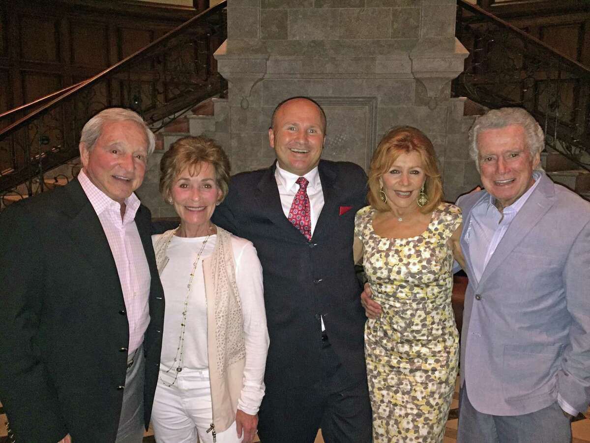 Greenwich residents and TV personalities Judge Jerry and Judge Judy Sheindlin and Regis and Joy Philbin with maitre d' and managing partner Tony Capasso at Gabriele's last Tuesday night.