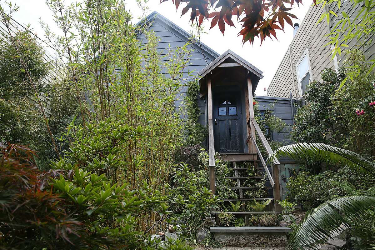 A view of the front stairway to their home in San Francisco, Calif., on Thursday, July 2, 2015. Their "earthquake cottage" is one of the few remaining cottages that housed the workers rebuilding SF after the 1906 earthquake.