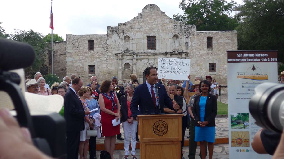 Rep. Will Hurd speaks at the World Heritage celebration at the Alamo on Tuesday, July 7, 2015.