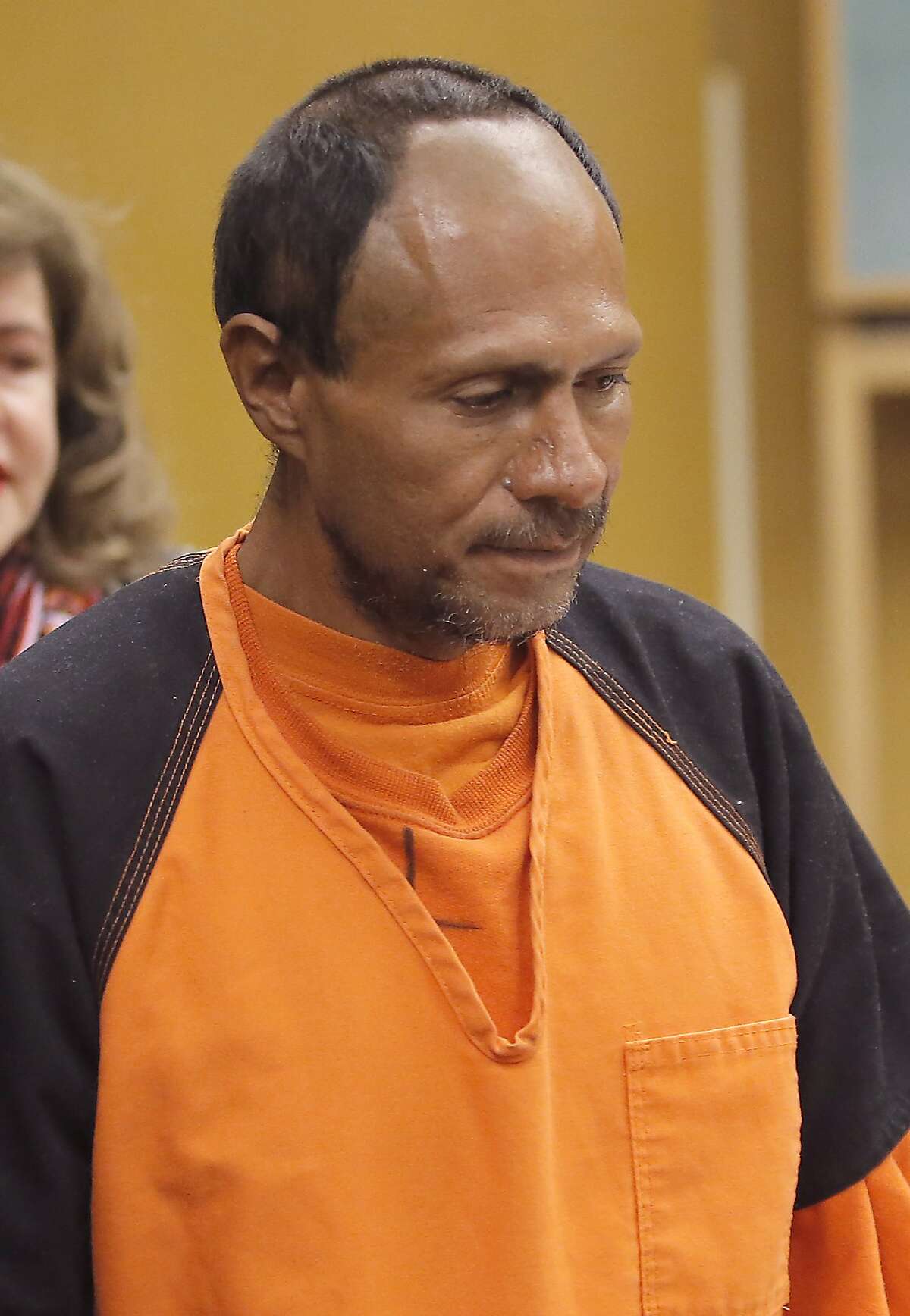 Francisco Sanchez walks into the court for his arraignment at the Hall of Justice on Tuesday, July 7, 2015, in San Francisco. Prosecutors have charged the Mexican immigrant with murder in the waterfront shooting death of 32-year-old Kathryn Steinle. (Michael Macor/San Francisco Chronicle via AP, Pool)