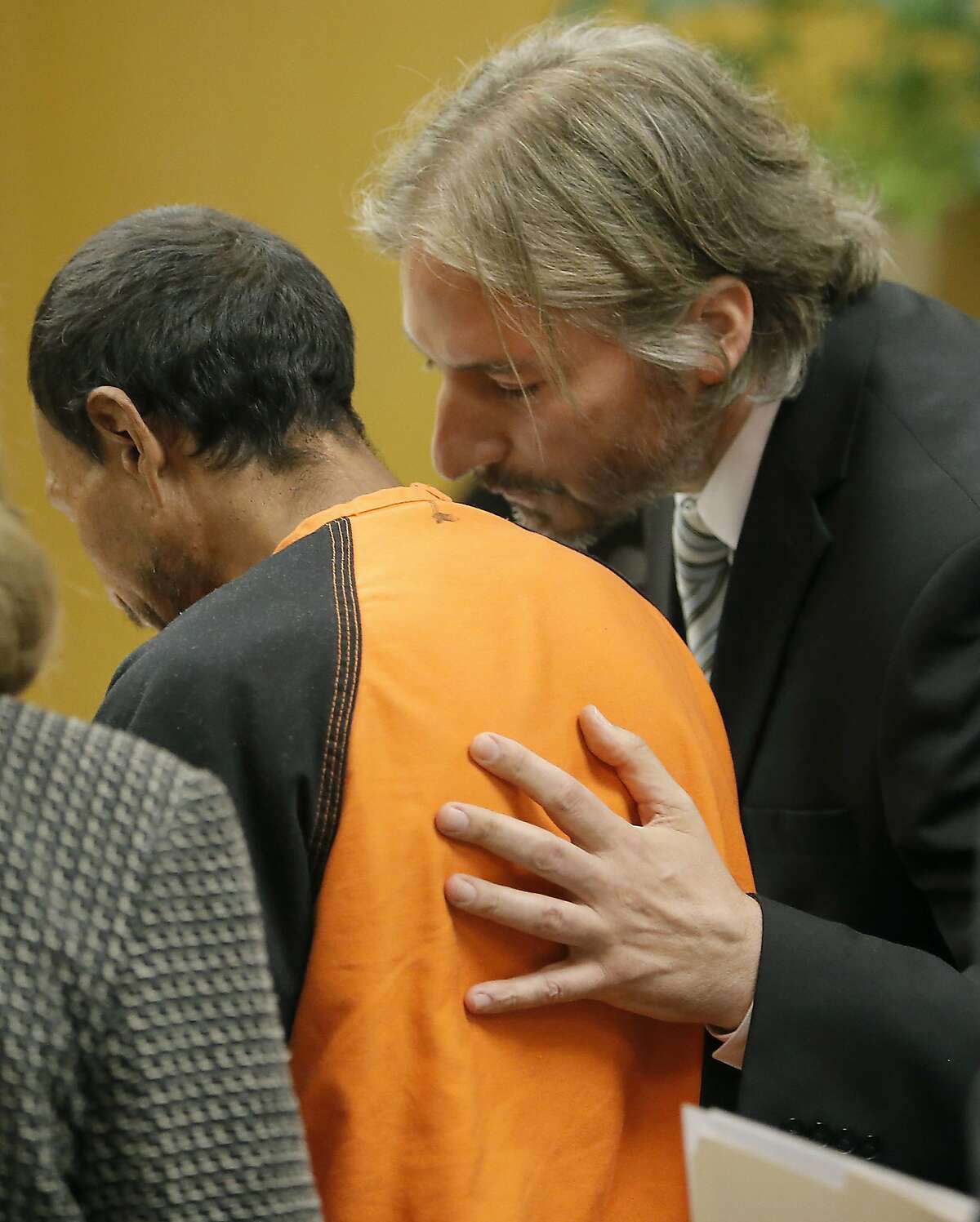Francisco Sanchez stands in court with his attorney Matt Gonzalez, right, and pleads not guilty to homicide during his arraignment at the Hall of Justice on Tuesday, July 7, 2015, in San Francisco. Prosecutors have charged the Mexican immigrant with murder in the waterfront shooting death of 32-year-old Kathryn Steinle. (Michael Macor/San Francisco Chronicle via AP, Pool)