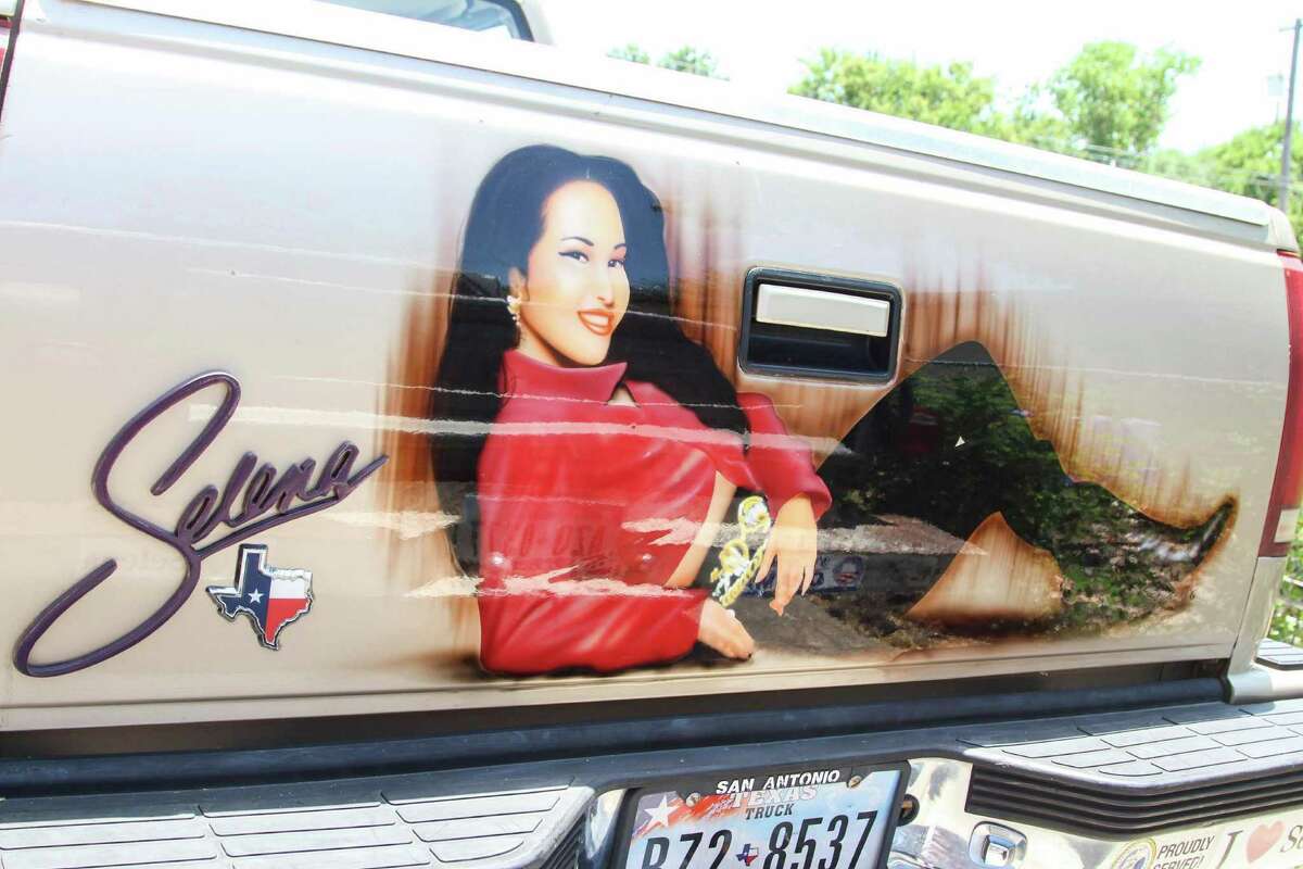 The Selena pickup has been seen across town. Each side of the pickup has artwork of the Tejano singer honoring her memory.