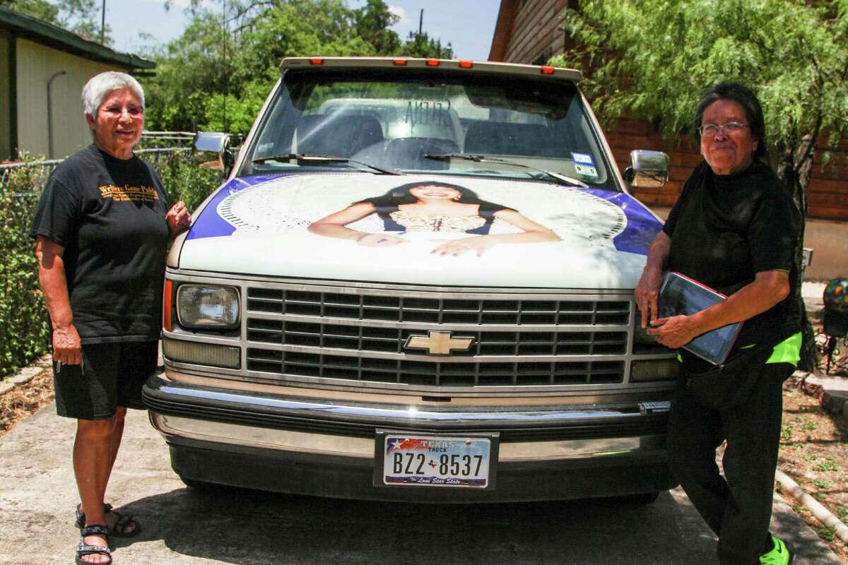 The Selena pickup has been seen across town. Each side of the pickup has artwork of the Tejano singer honoring her memory.