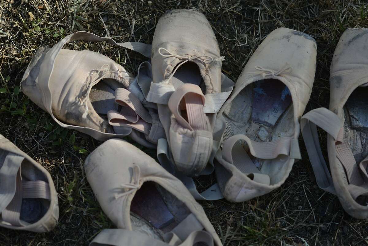 Dancers' shoes lay about before the premier of "The Woodland Project" in Nicasio, California, on Friday, July 17, 2015.