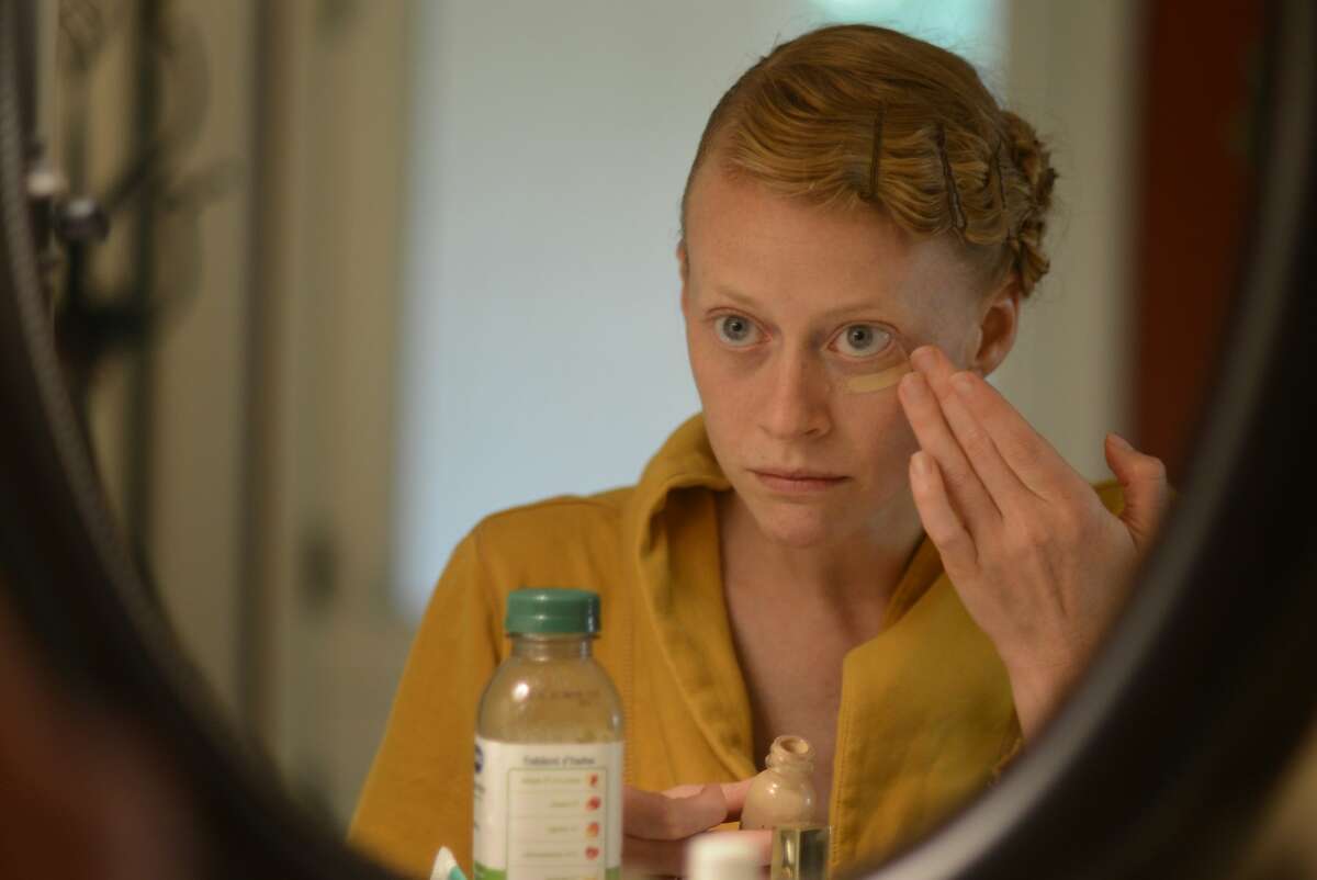 Rachel Hewer puts makeup on before the premier of "The Woodland Project" in Nicasio, California, on Friday, July 17, 2015.