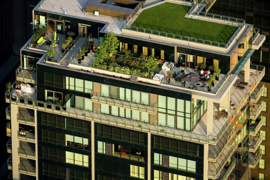 Seattle's roof decks from the air