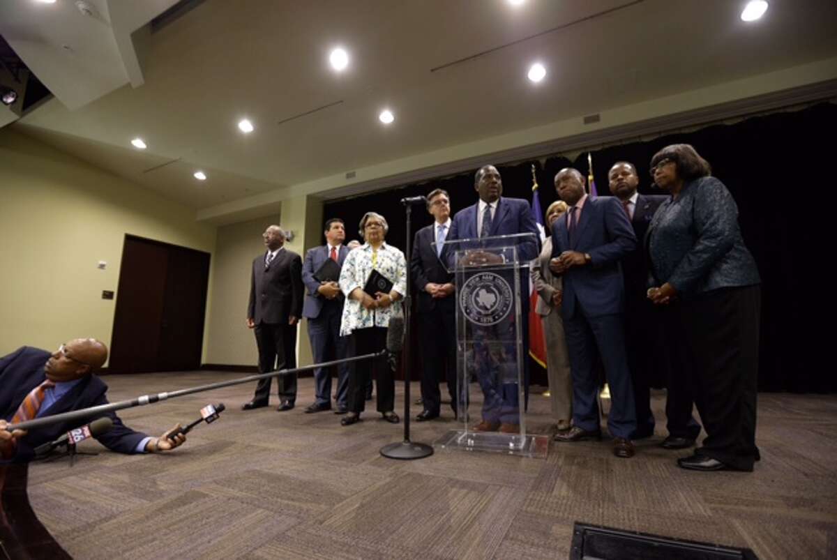 Lt. Gov. Dan Patrick speaks at a news conference on the Sandra Bland case in Waller County on Tuesday.