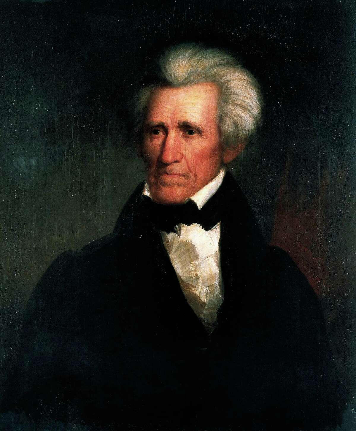 A portrait of Thomas Jefferson, shown left, circa 1901 (artist unidentified) and a