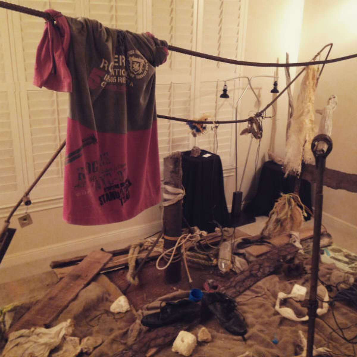 Raft reportedly used by Cuban refugees on display at a Houston art gallery