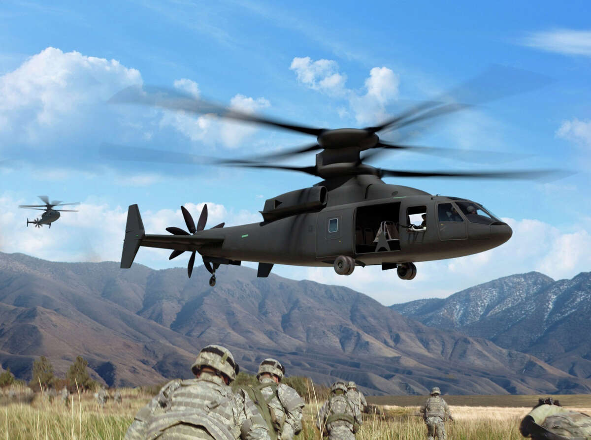 Sikorsky is teaming with Boeing to offer the U.S. Department of Defense the SB-1 Defiant, shown in this rendering published by subcontractor Swift Engineering, as part of a Pentagon competition to develop a new class of fast rotor craft.