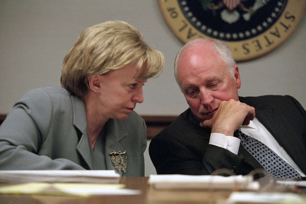 Editor's note: The following caption remains unedited and is in the original form as released by the U.S. National Archives. PEOC Room meetings on day of terrorist attacks. RESTRICTED: DO NOT PRINT WITHOUT APPROVAL DAVID BOHRER.