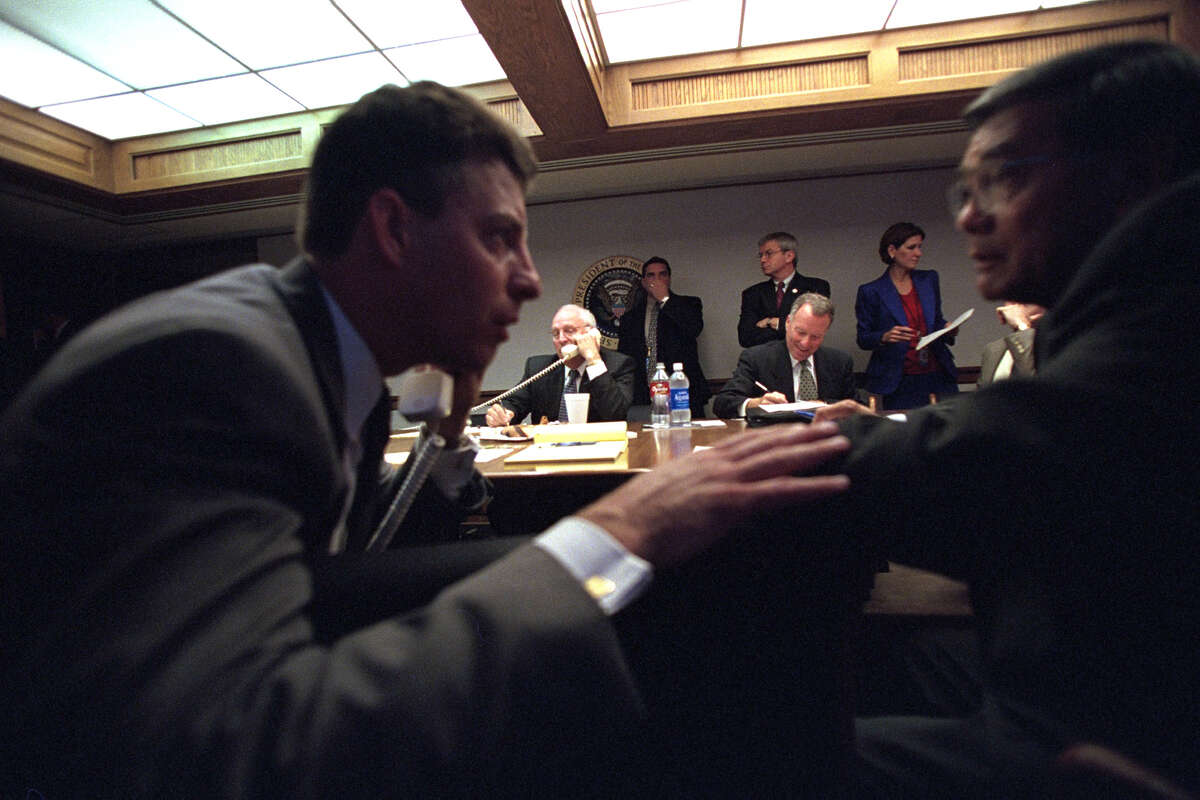 Editor's note: The following caption remains unedited and is in the original form as released by the U.S. National Archives. rc: photos of vp being evacuated and in conference room. FRAMES 01-09 RESTRICTED - DO NOT PRINT WITHOUT PRIOR APPROVAL FROM BOHRER OR DRAPER