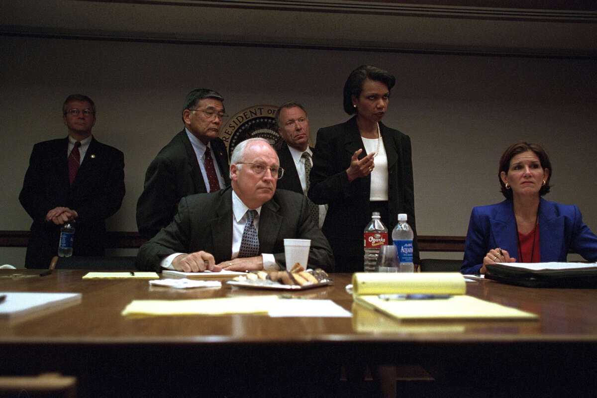 Editor's note: The following caption remains unedited and is in the original form as released by the U.S. National Archives. rc: photos of vp being evacuated and in conference room. FRAMES 01-09 RESTRICTED - DO NOT PRINT WITHOUT PRIOR APPROVAL FROM BOHRER OR DRAPER