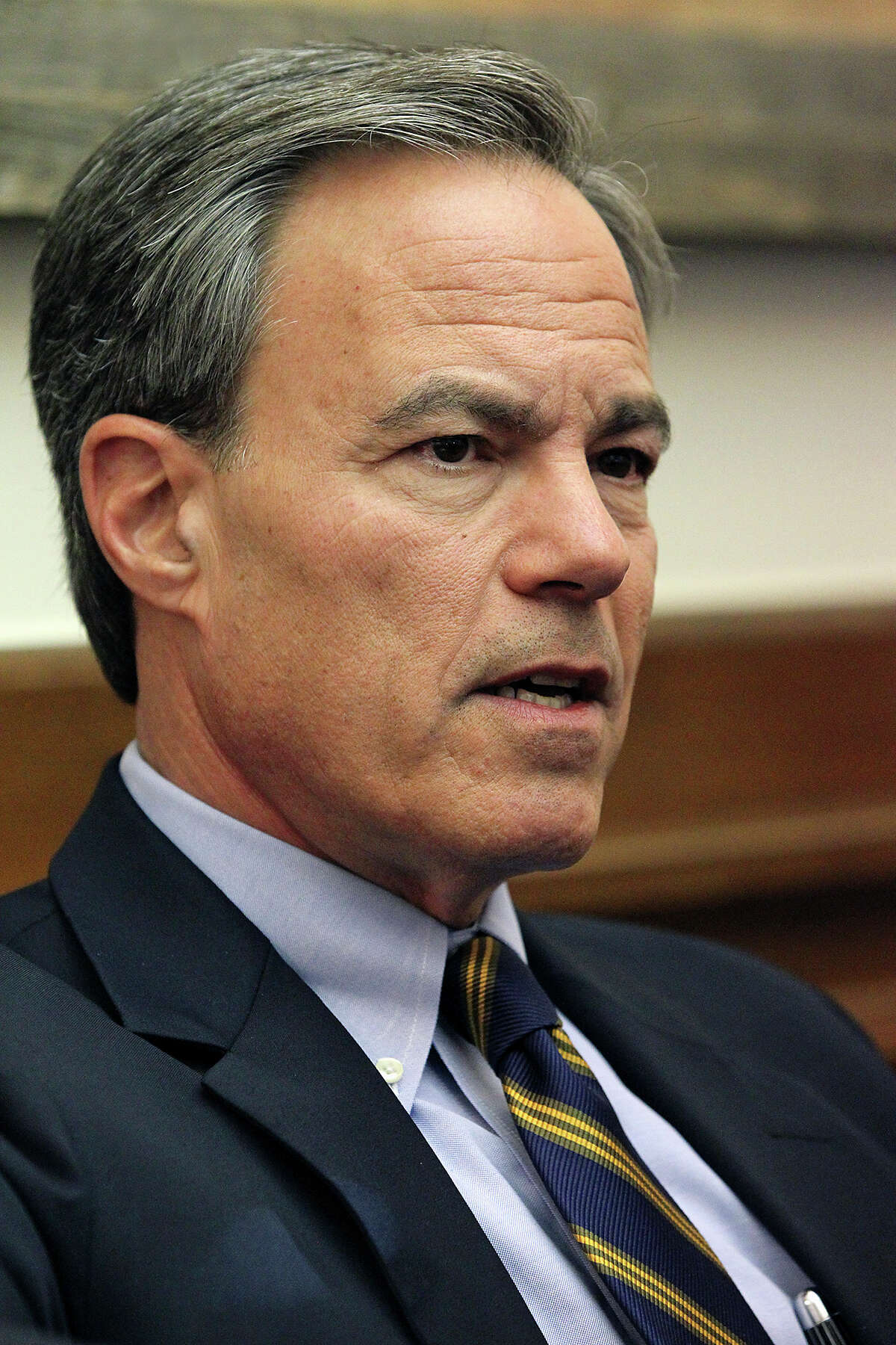 Texas Speaker of the House, Joe Straus answers questions in his office on January 7, 2015.
