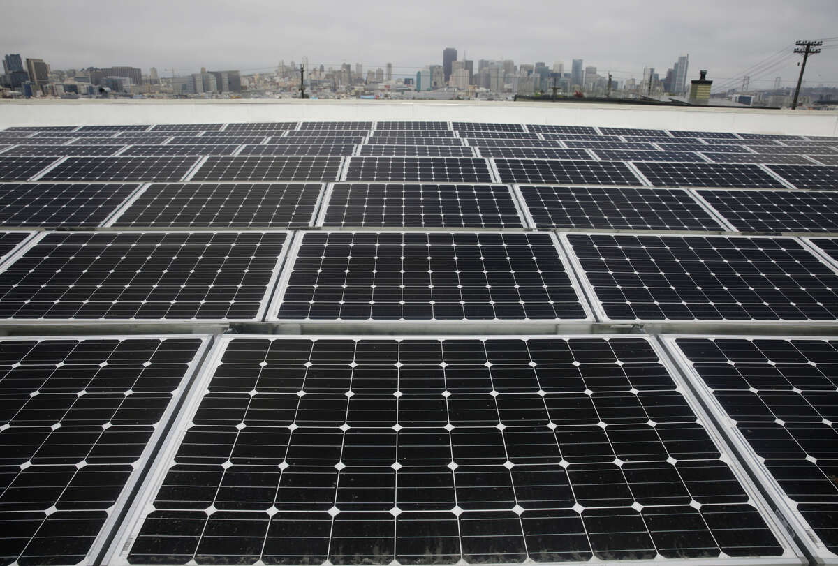 An array of 168 solar panels has been installed on the roof of Downtown High School in Potrero Hill at a cost of $375,000.