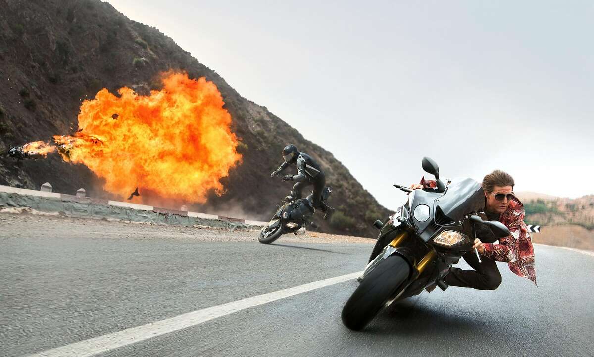In this image released by Paramount Pictures, Tom Cruise appears in a scene from "Mission: Impossible - Rogue Nation." (Bo Bridges/Paramount Pictures and Skydance Productions via AP)