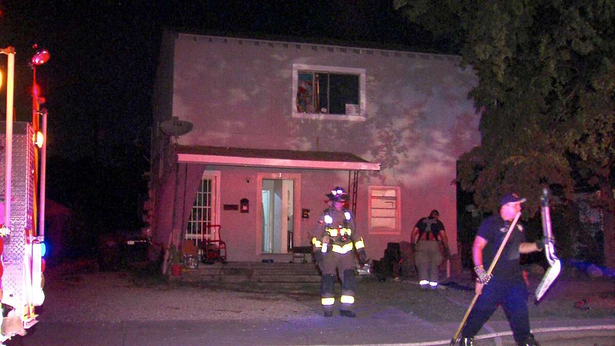 A man received minor burns after sparking a fire on the North Side Wednesday night.