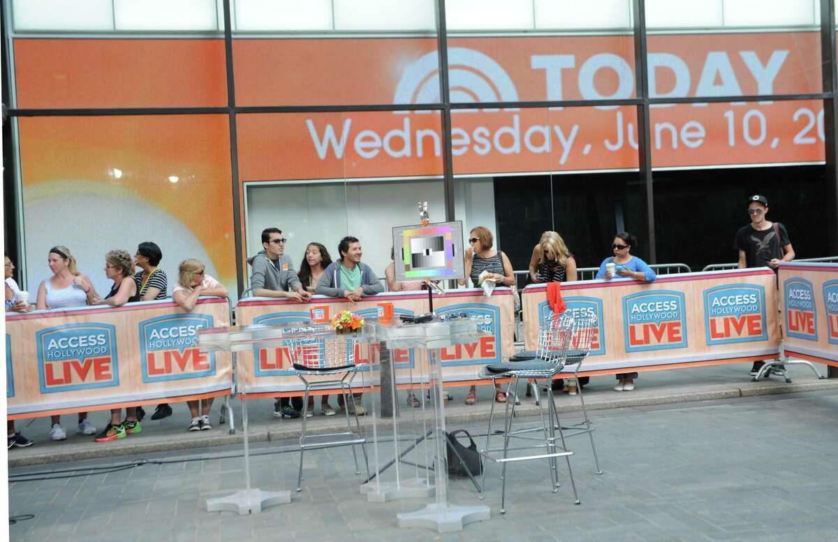 People check out the outside set at The Today Show on Wednesday, June 10, 2015 in New York, N.Y. (Lori Van Buren / Times Union)