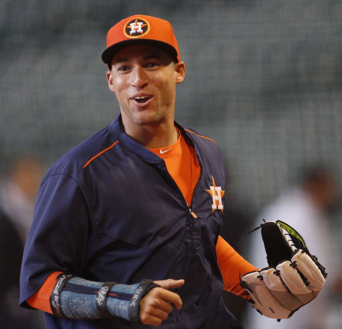 Houston Astros center fielder George Springer's haircut during the