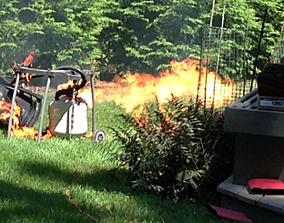 Gas grill fire doused on Janson Drive