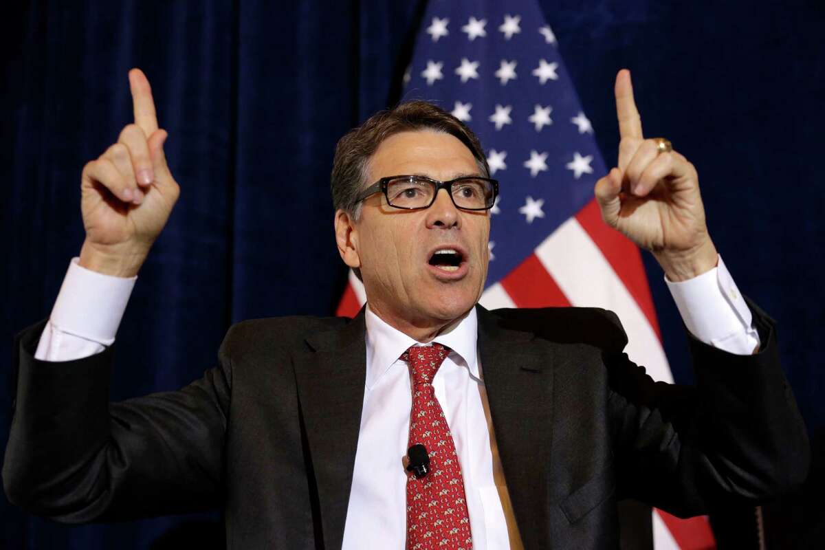 Republican presidential candidate, former Texas Gov. Rick Perry, speaks during a luncheon hosted by the Committee to Unleash Prosperity, Wednesday at the Yale Club in New York. (AP Photo/Mary Altaffer)