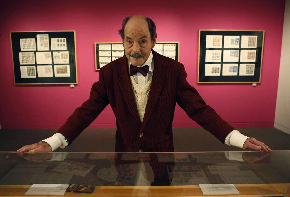 Alan A. Blackman, calligrapher, posses for a photo in the Jewett Gallery where his collection of "Letters to Myself" is currently located at the Main Library in San Francisco, California, on Saturday, May 30, 2015.