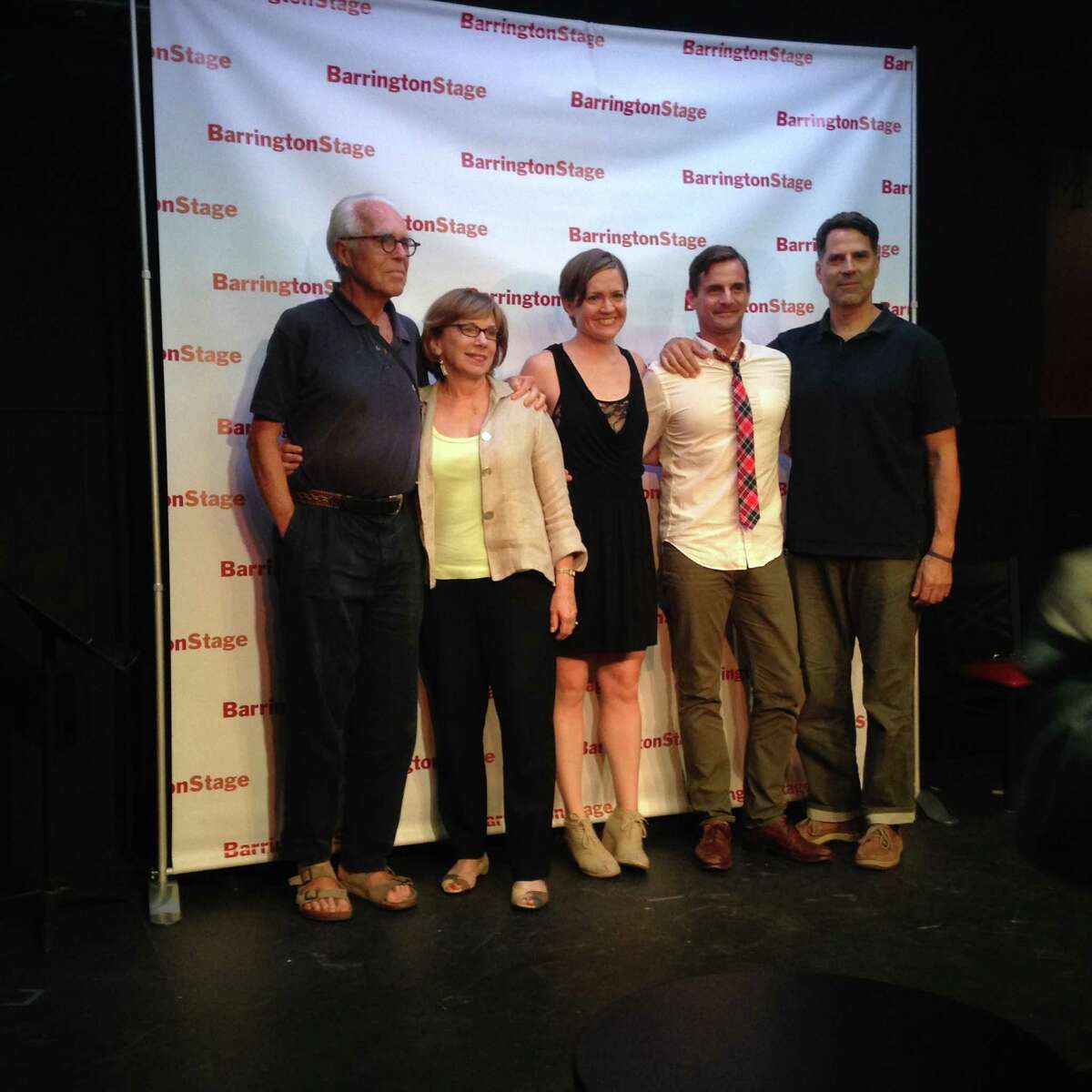 From left: John Guare, Julianne Boyd, Jane Pfitsch, Mark H. Dold and Christopher Innvar. (Photo by Amy Biancolli)
