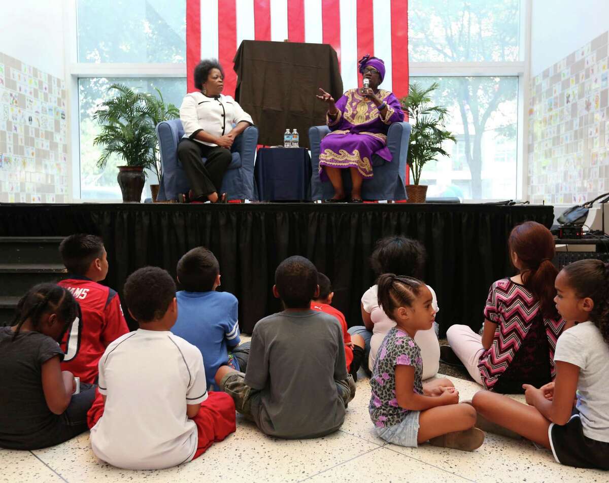 Mamie King-Chalmers speaks about the struggle for civil rights at an event celebrating her work as an activist at the Children's Museum of Houston Thursday, Aug. 6, 2015, in Houston. The event corresponded with the 50th anniversary of the Voting Rights Act of 1965.