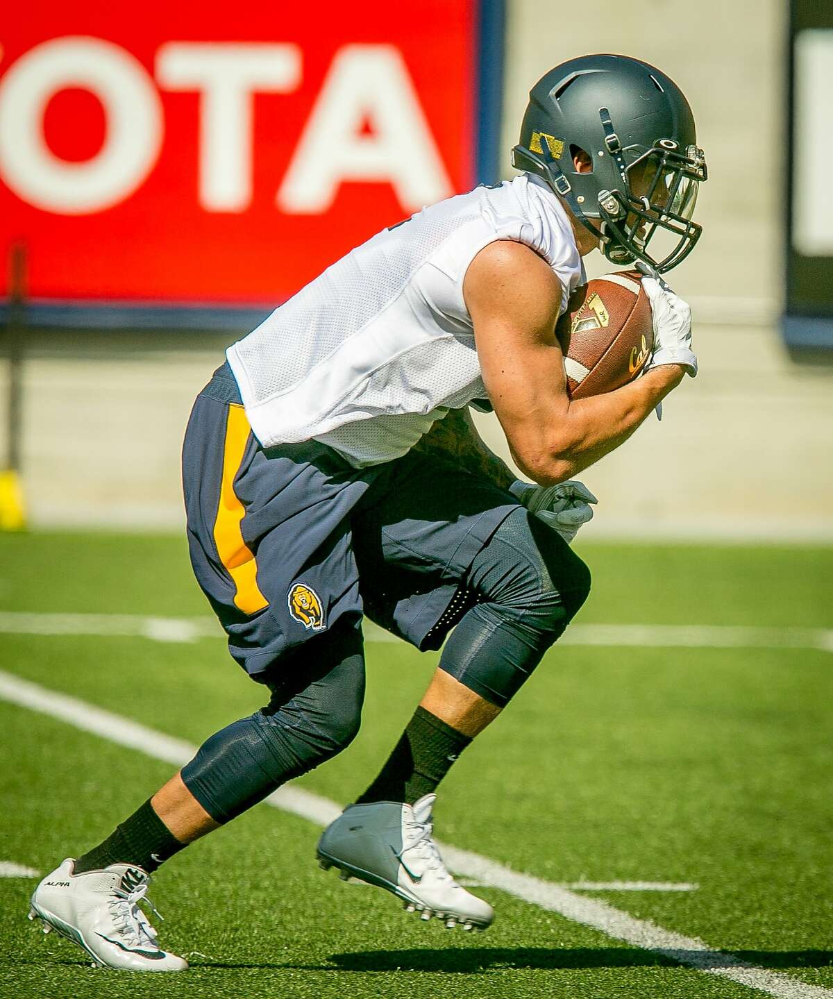 Running back Daniel Lasco at Cal Football practice at Memorial Stadium in Berkeley, Calif., on Friday, August 7th, 2015.