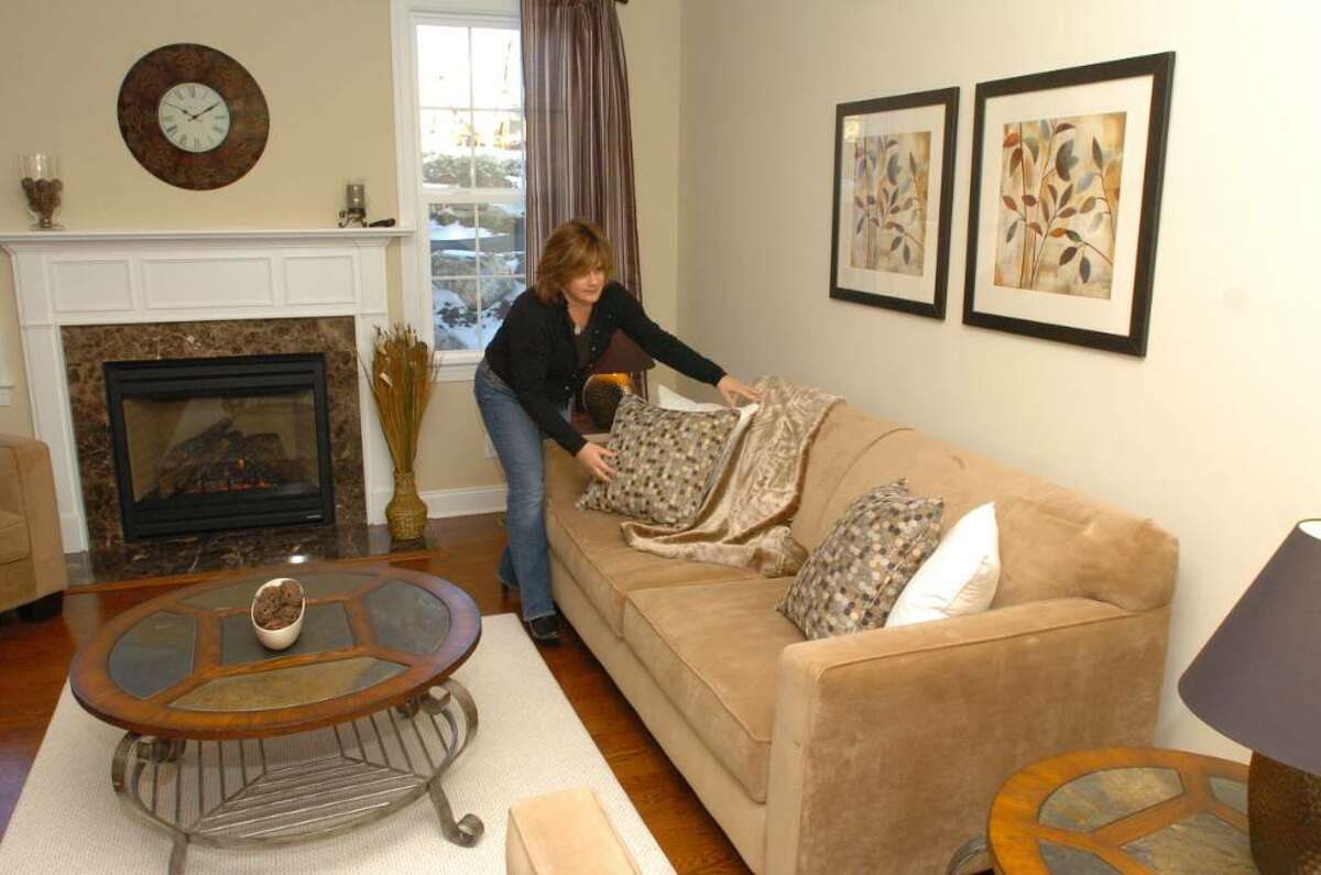 Patti Stern of PJ & Company Home Styling stages new town home at Bethel Meadows, in