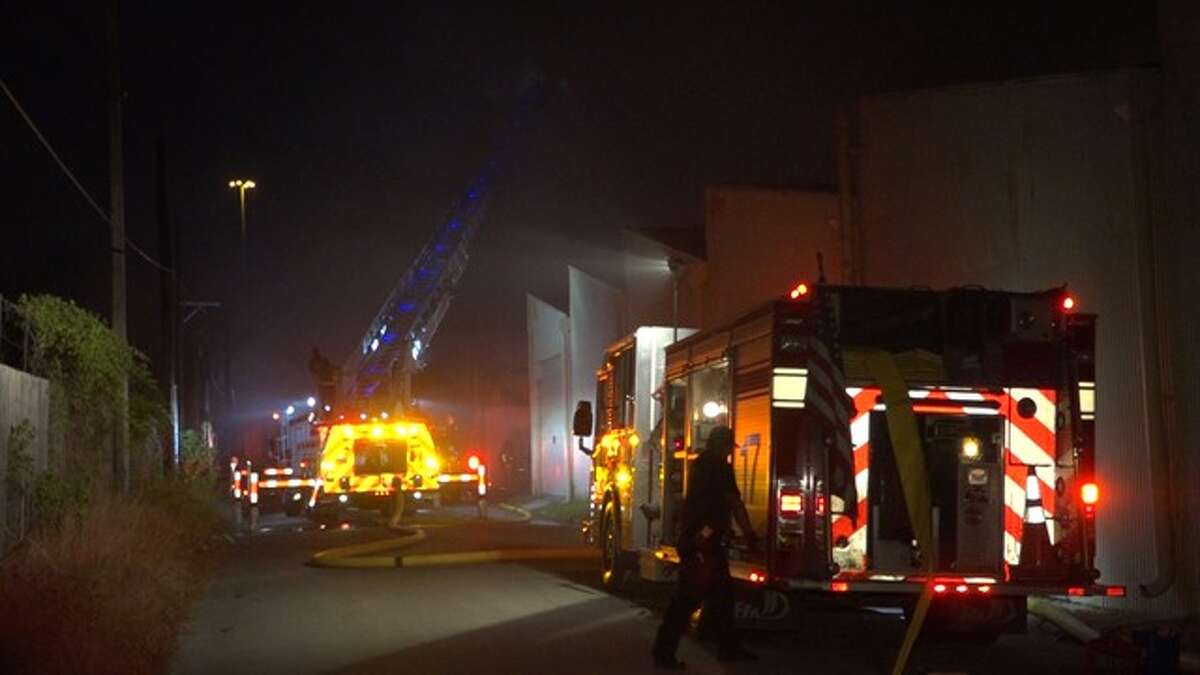 Houston firefighters battled a two-alarm fire at Furniture Bank on the Gulf Freeway in southeast Houston early Sunday, Aug. 9, 2015, according to the Montgomery County Police Reporter.