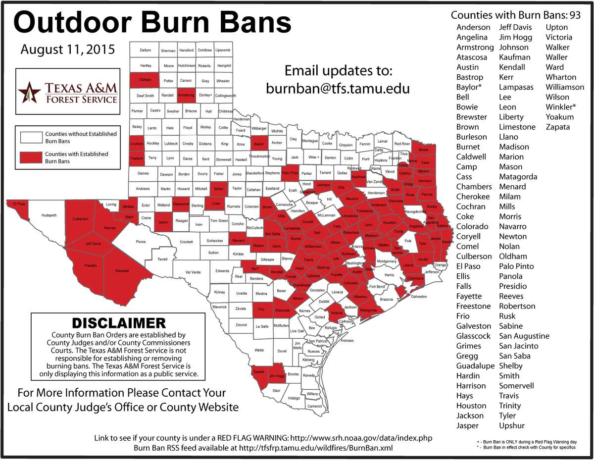 Texas Burn Ban Map Burn Bans Extend Across Southeast Texas