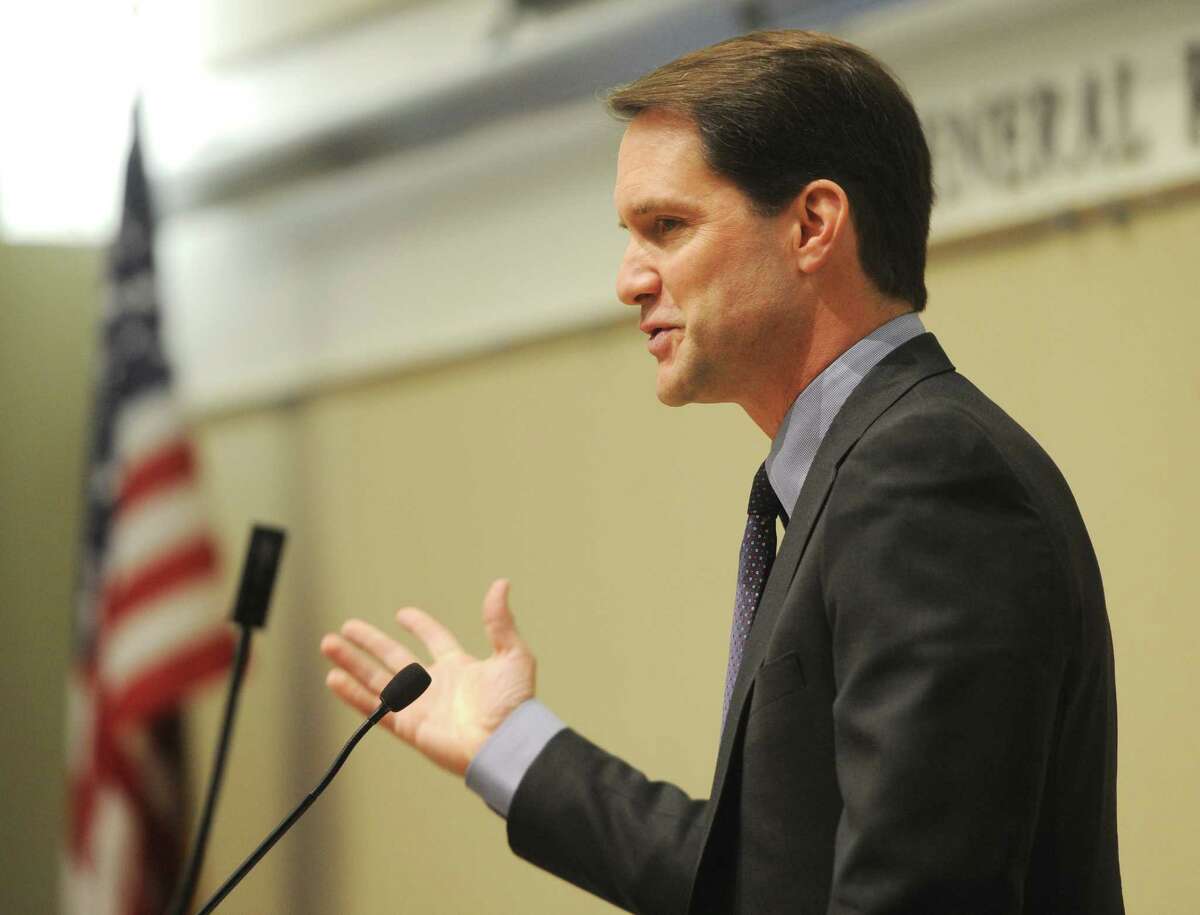 U.S. Rep. Jim Himes, D-Conn., speaks at a cybersecurity seminar in Stamford in March.