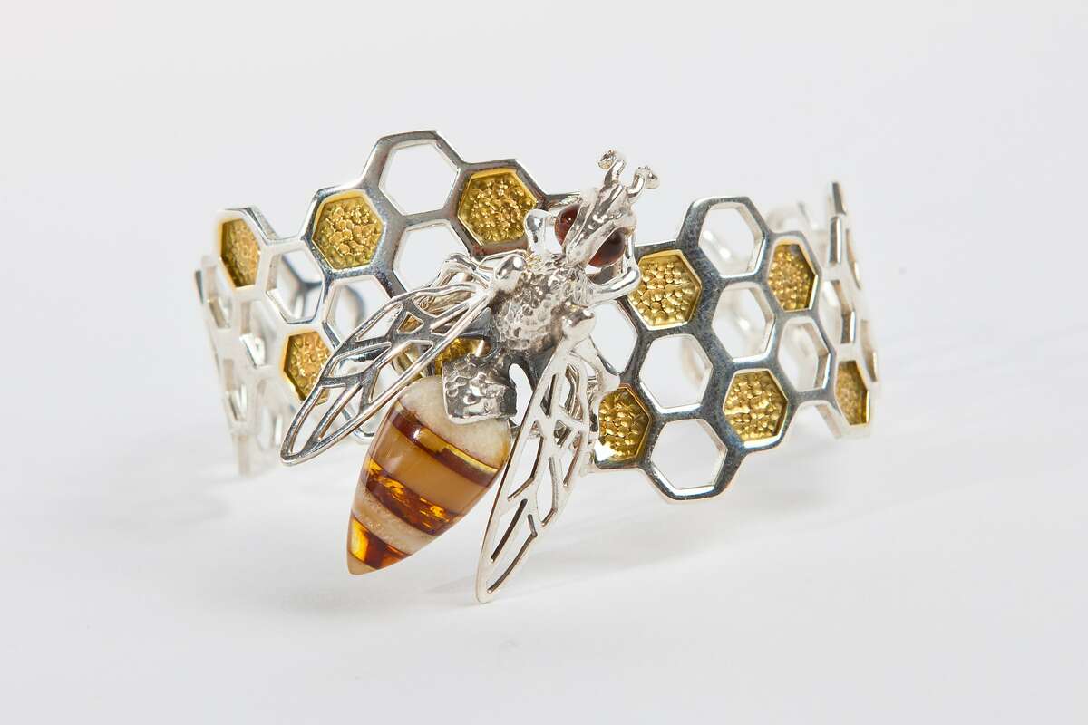 Honeycomb Bee Cuff from E. Shaw Jewels's Bee Collection. www.eshawjewels.com