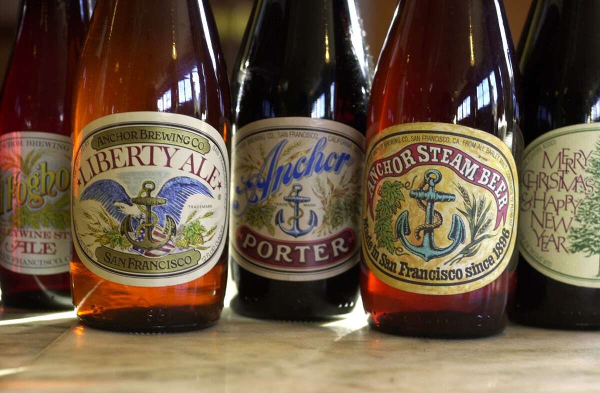 Some of the beers at Anchor Brewing. Photo dated 1/21/04