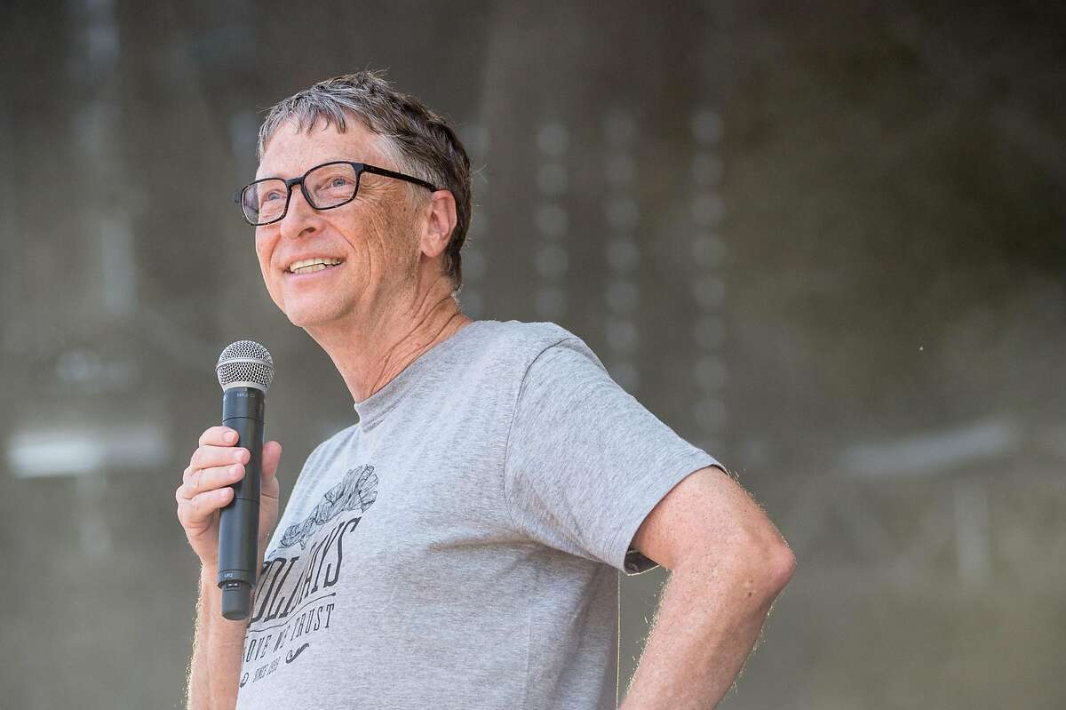 Bill Gates speaks at the Solidays Festival on June 28, 2015 in Paris, France. 