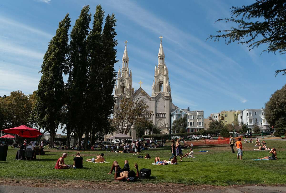 Many people found ways to stay cool in todays unusually hot weather today. For others, it was business as usual on Sunday, August 16, 2015, San Francisco, Calif.