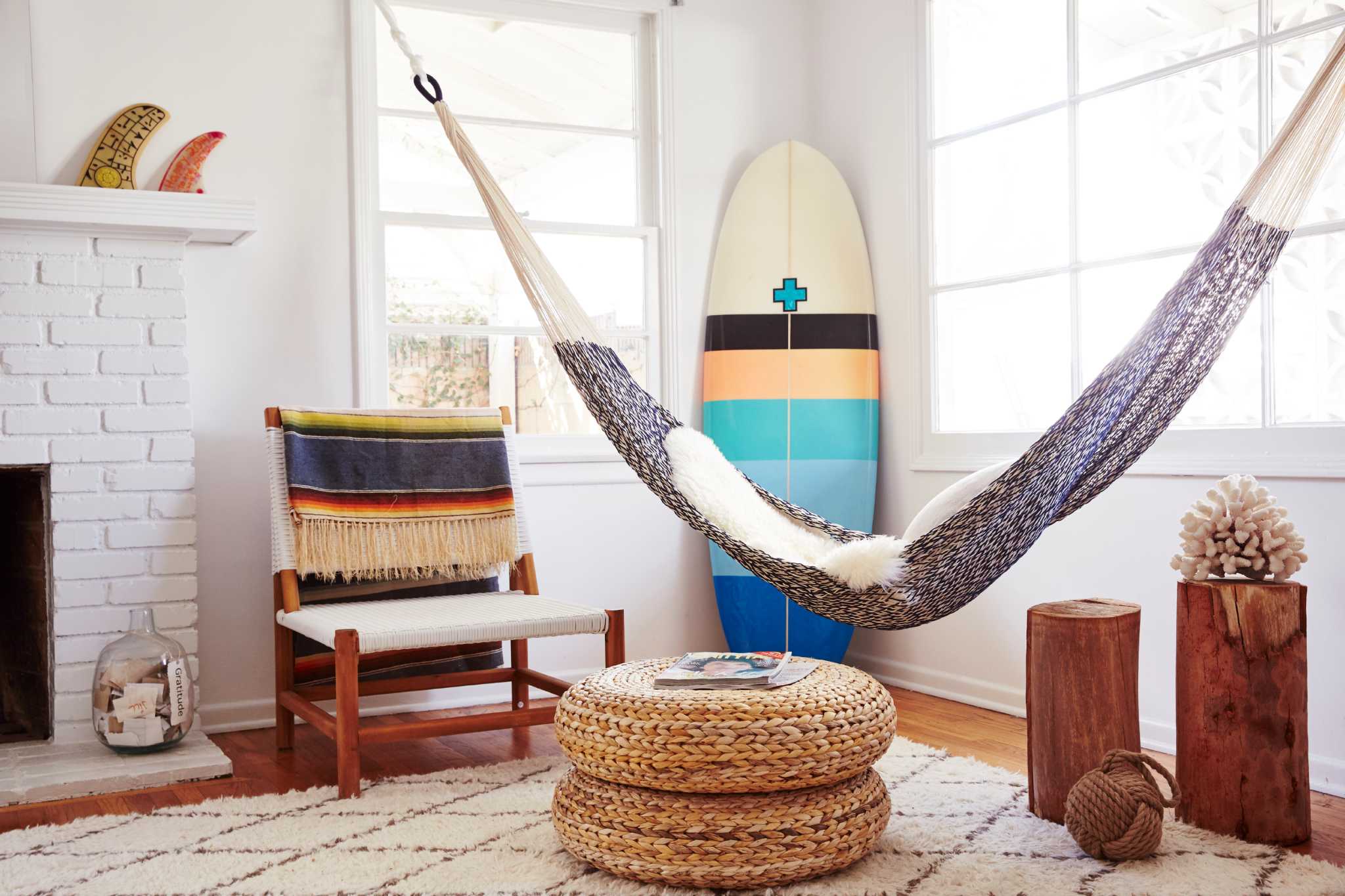 Indoor hammocks are a stylish way to beat the heat