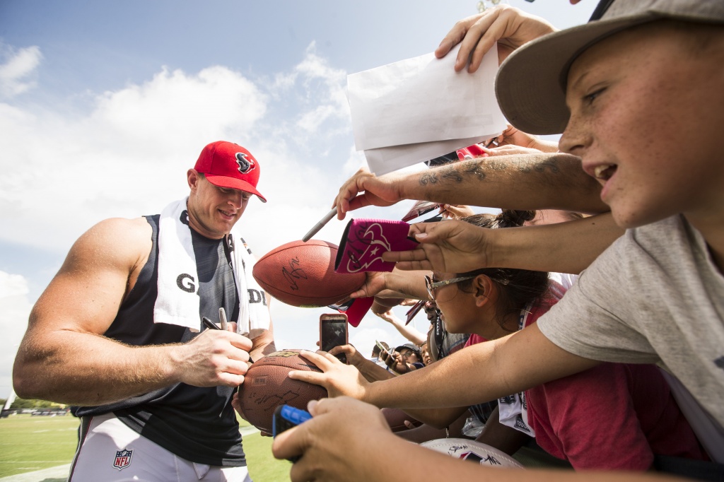 J.J. Watt, Texans embraced by training camp bike riders