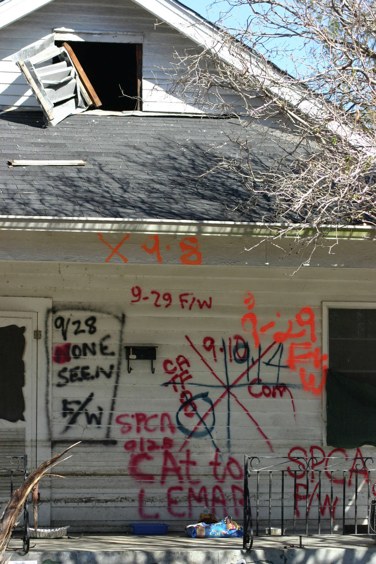 Photographs taken by Hurricane Katrina researcher Prof. Curtis Andrew show street art and other graffiti left in New Orleans' Lower Ninth Ward following the 2005 hurricane.